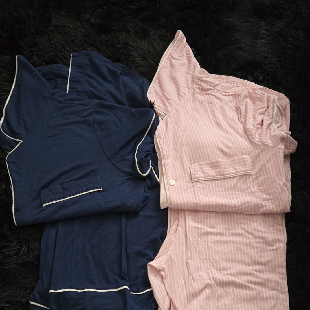Auden Navy & Pink Two-Piece Pajama Set